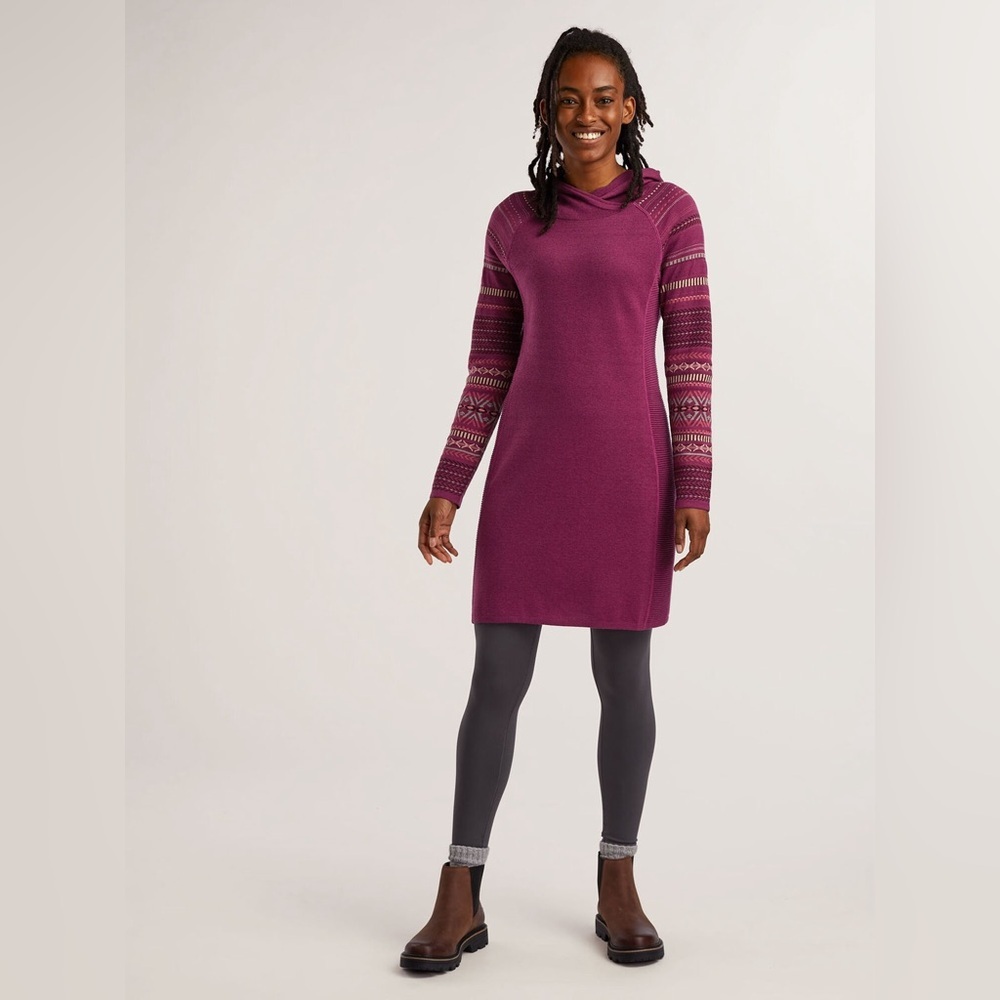 Krimson Klover Mover Maker Knit Hoodie Dress - Purple - Merino Wool - Size XS - Picture 10 of 12